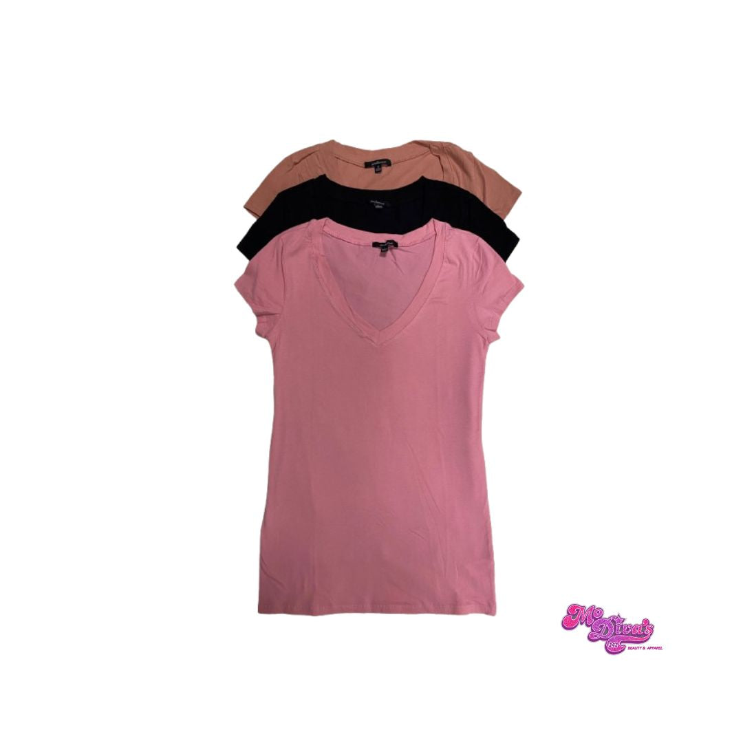 Basic Cotton Tee V-Neck Shirt