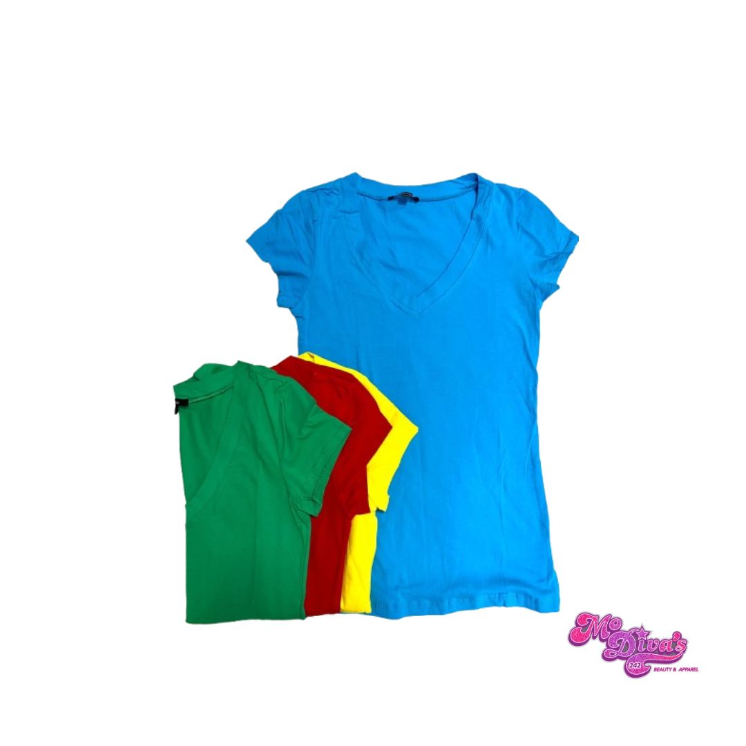Basic Cotton Tee V-Neck Shirt