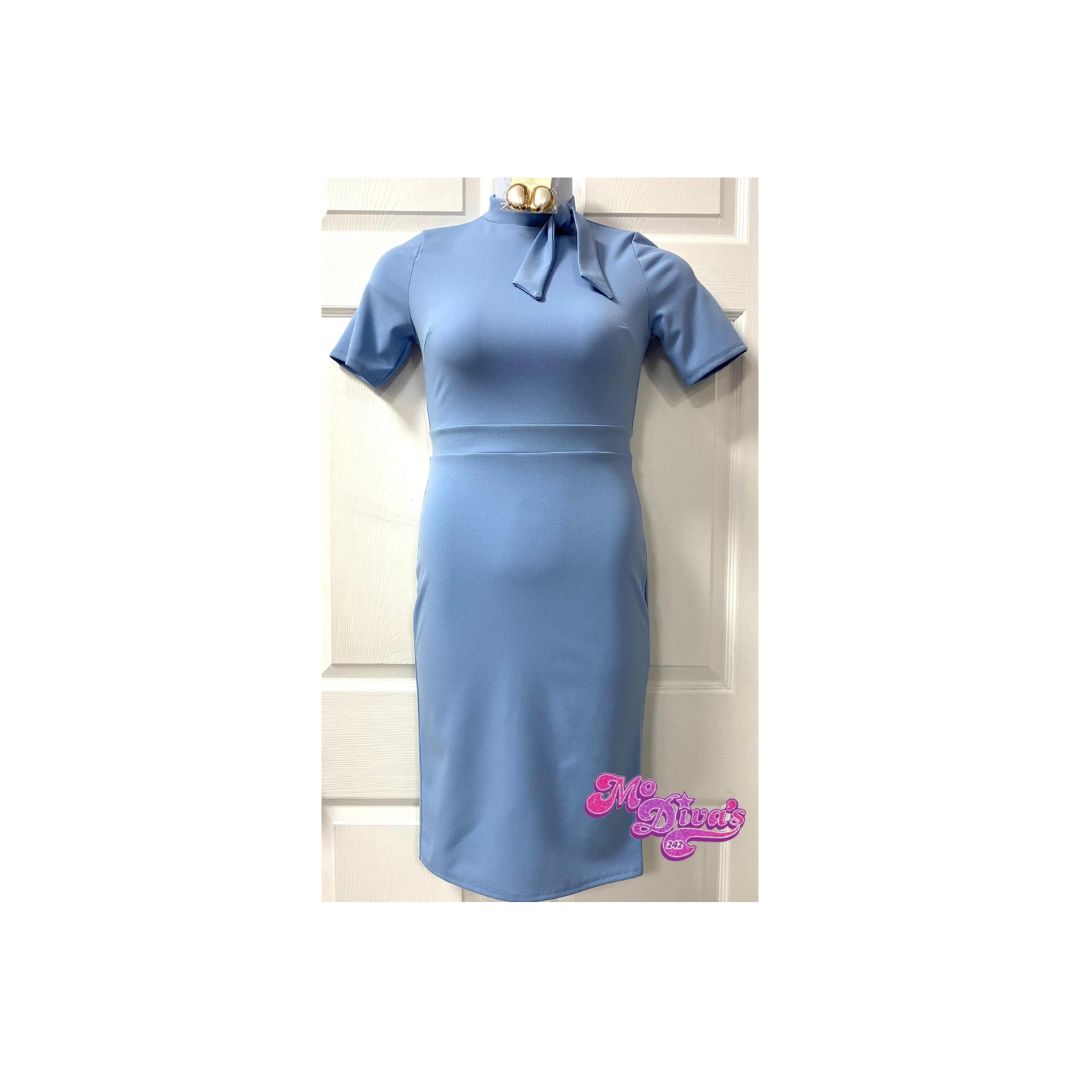 Bow-Neck Pencil Dress