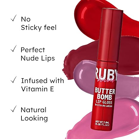 Ruby Kisses Lip Gloss Butter Bomb Gloss Non-Sticky