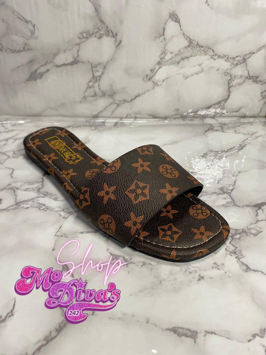 Designer Inspired Chocolate Brown Print